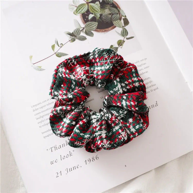 8PCs Girls Autumn and Winter Hair Ring Christmas Holiday Gift Hair Ring