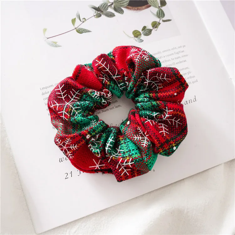 8PCs Girls Autumn and Winter Hair Ring Christmas Holiday Gift Hair Ring