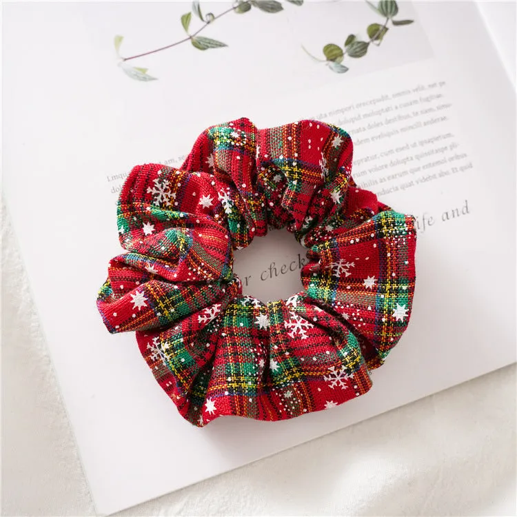 8PCs Girls Autumn and Winter Hair Ring Christmas Holiday Gift Hair Ring