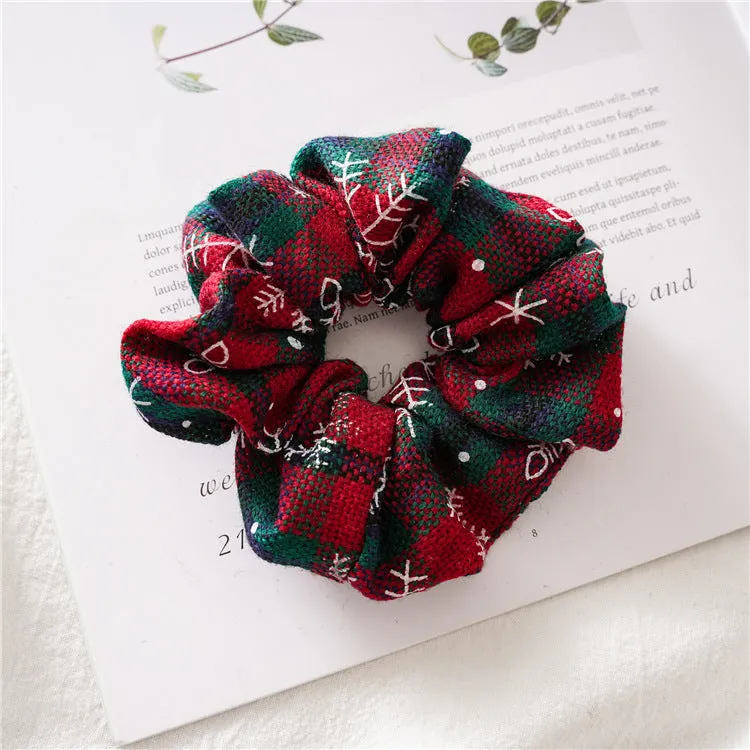 8PCs Girls Autumn and Winter Hair Ring Christmas Holiday Gift Hair Ring