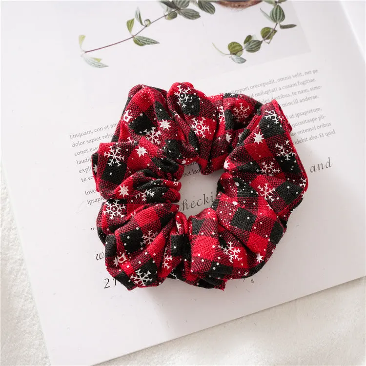 8PCs Girls Autumn and Winter Hair Ring Christmas Holiday Gift Hair Ring