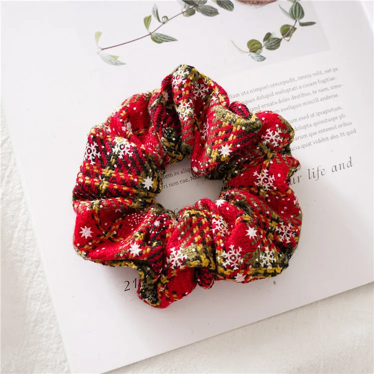 8PCs Girls Autumn and Winter Hair Ring Christmas Holiday Gift Hair Ring