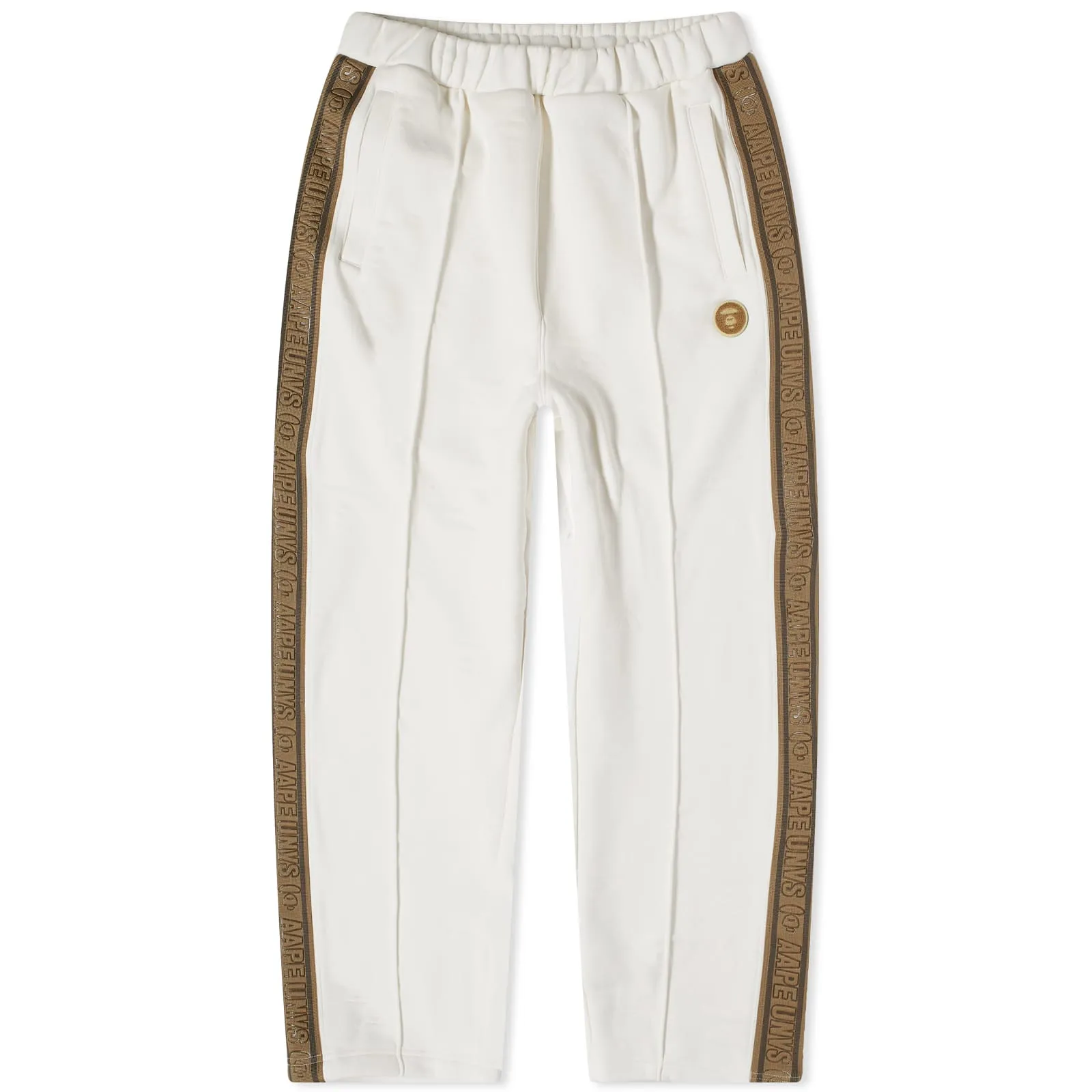 Aape Dope Jacquard Moonface Monogram Track Pants, Ivory