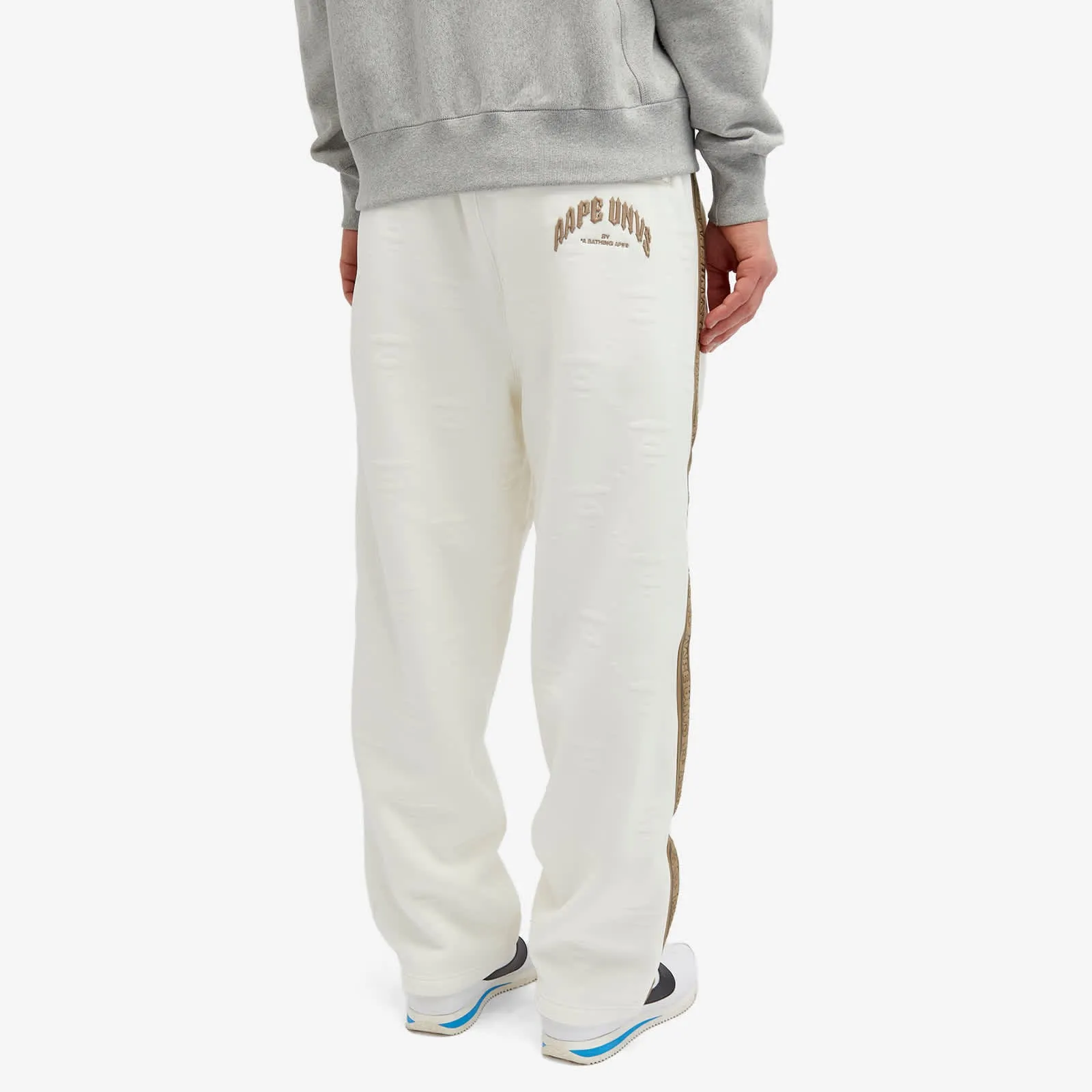 Aape Dope Jacquard Moonface Monogram Track Pants, Ivory