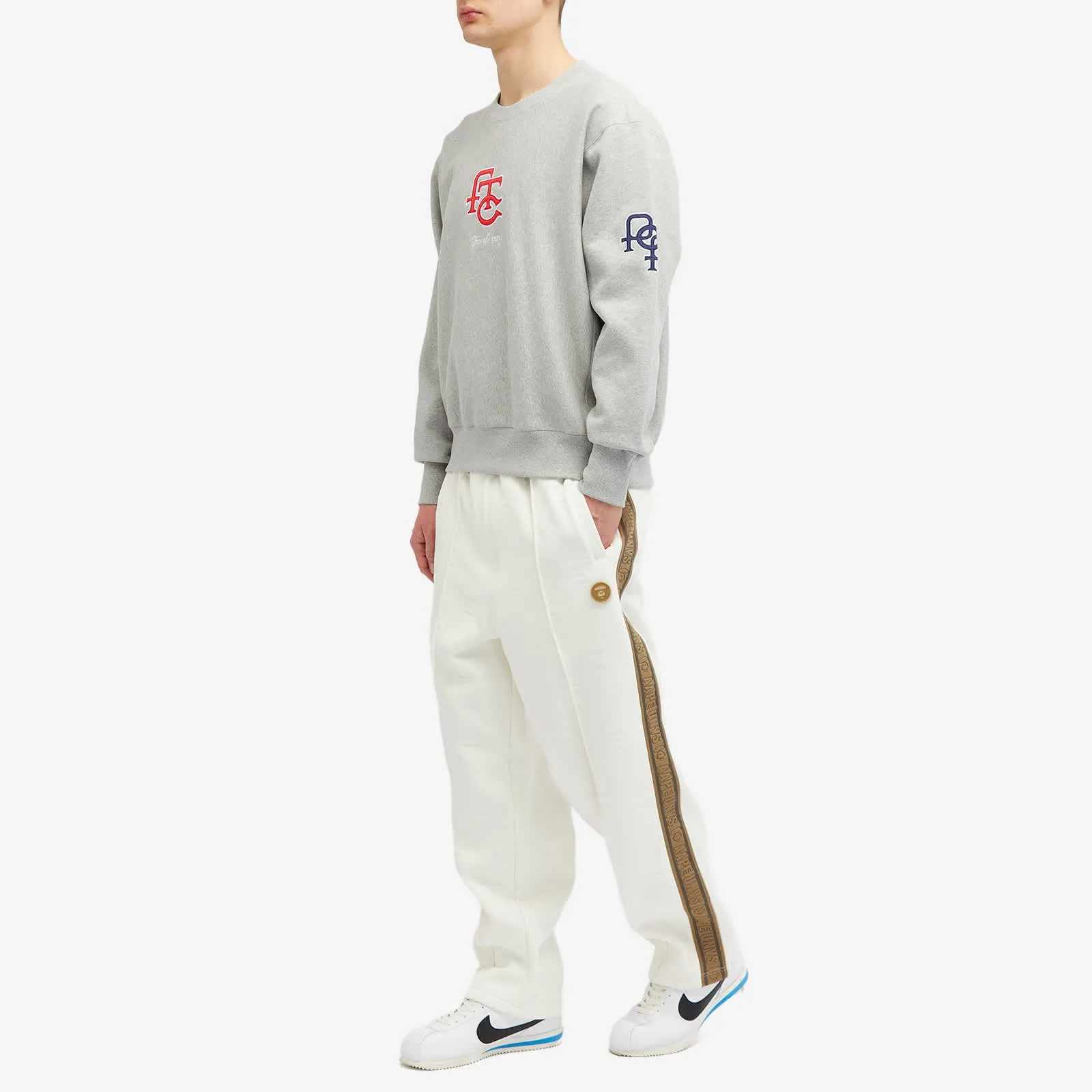 Aape Dope Jacquard Moonface Monogram Track Pants, Ivory