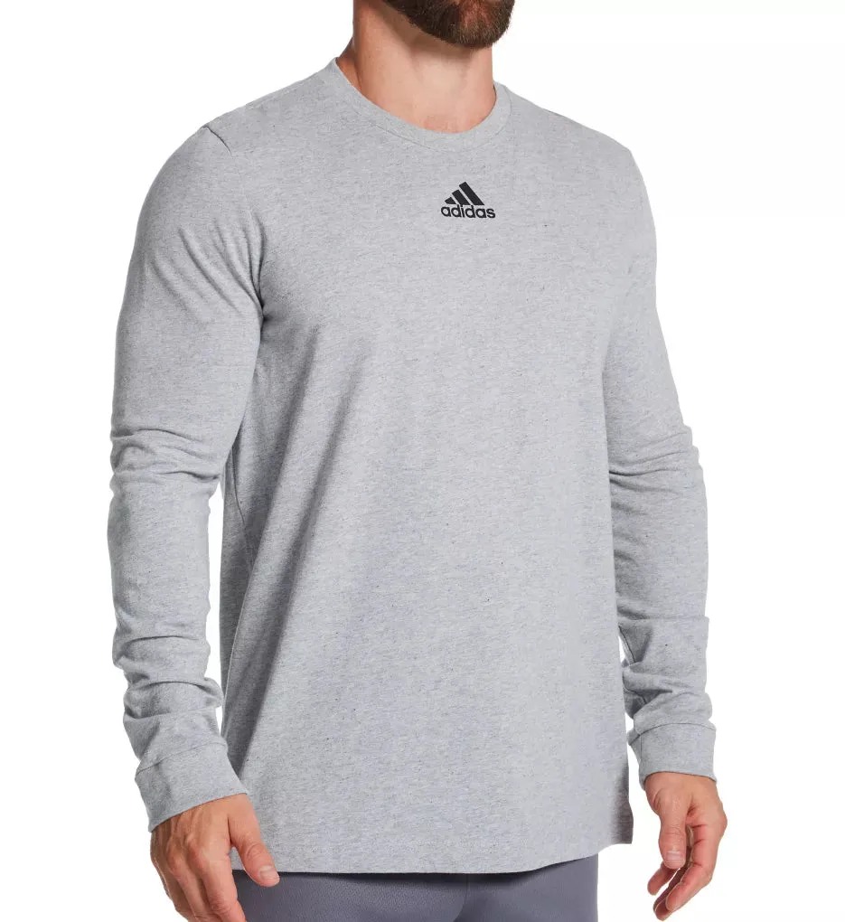 Adidas Men's Amplifier Regular Fit Cotton T-Shirt EK0193 LS Grey