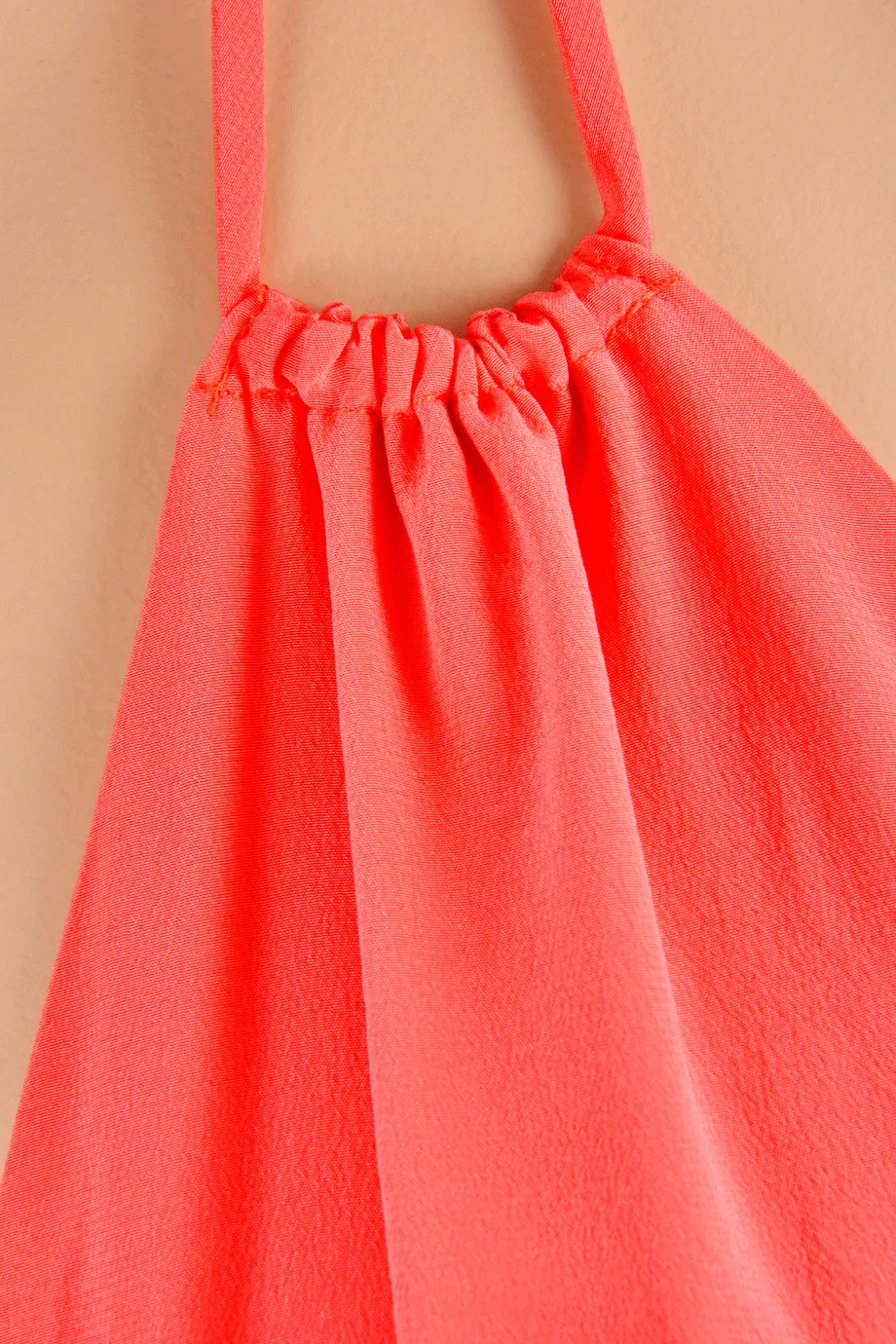 ALICE & TRIXIE VALERIA Coral Silk Halterneck Dress