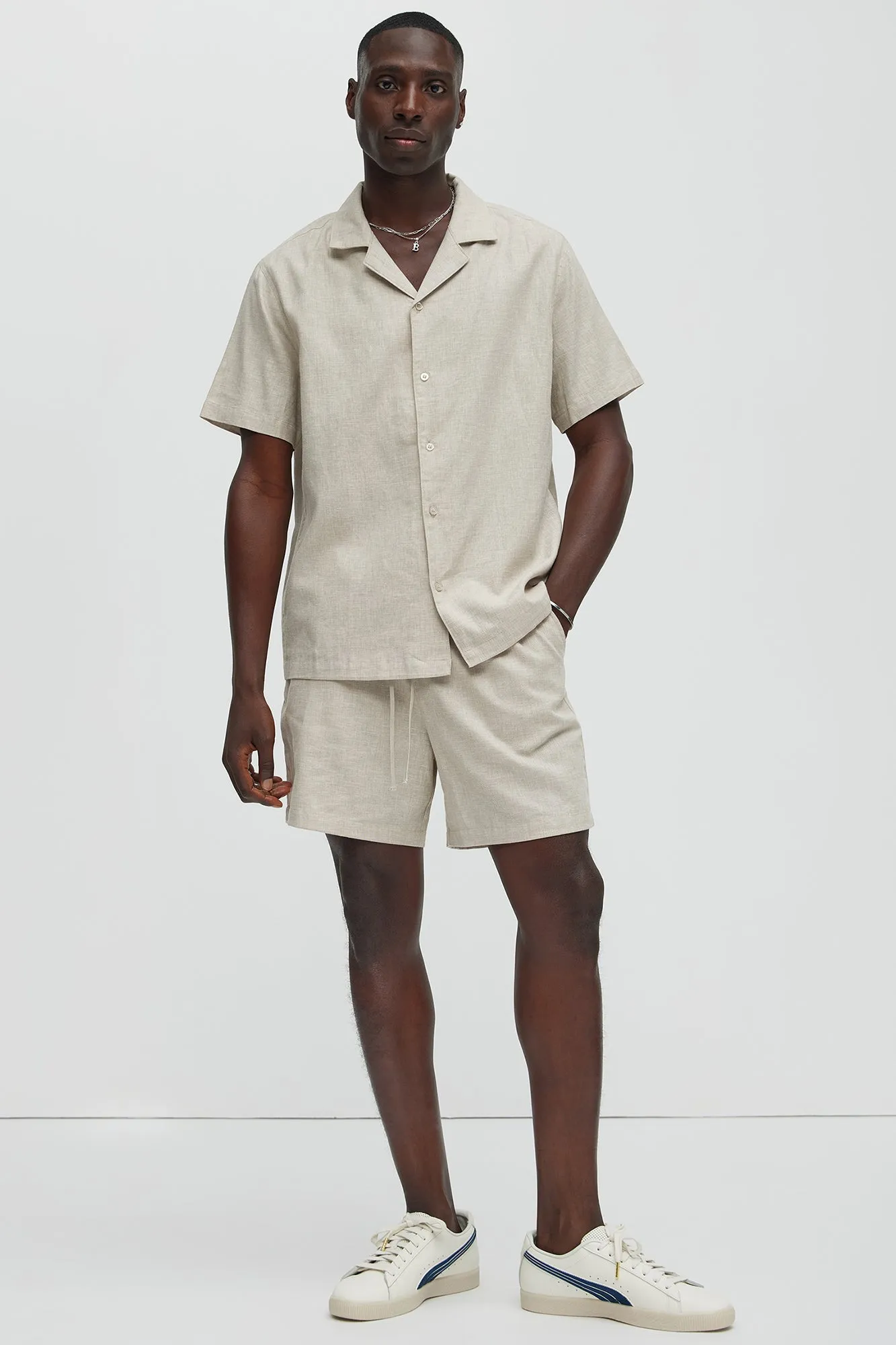 Bahamas Linen Shorts - Stone