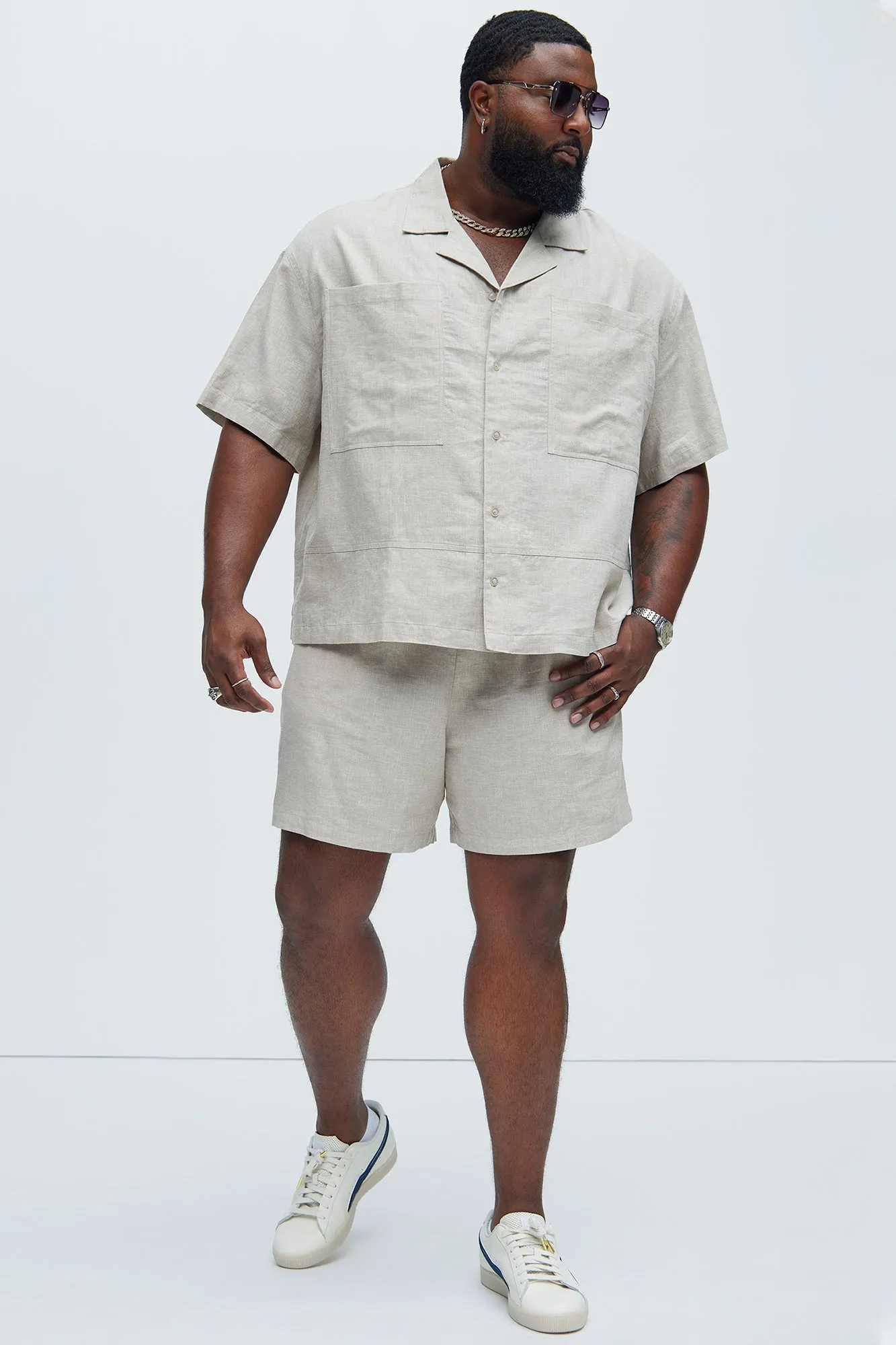 Bahamas Linen Shorts - Stone