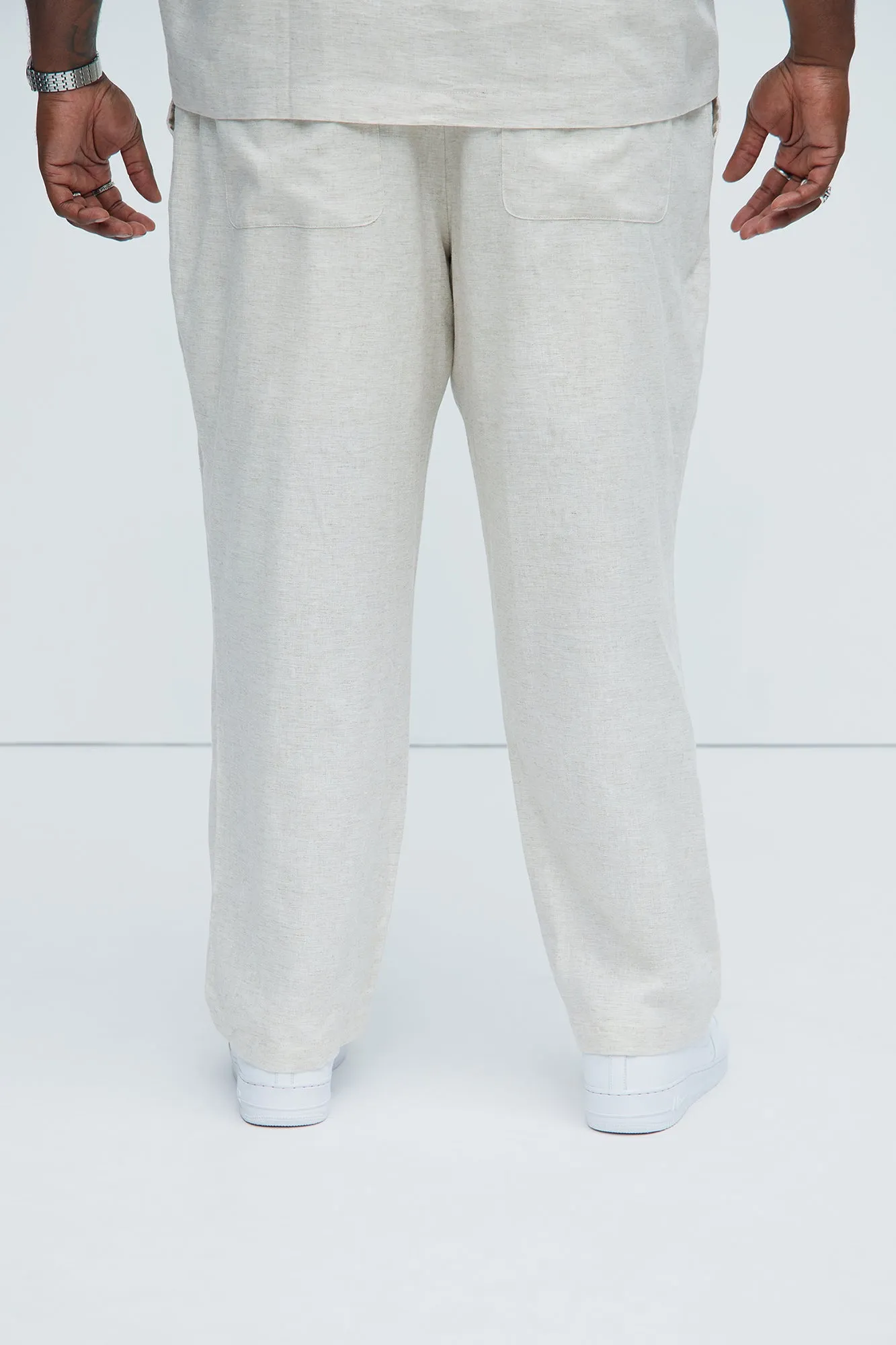 Bahamas Straight Linen Pants - Oatmeal