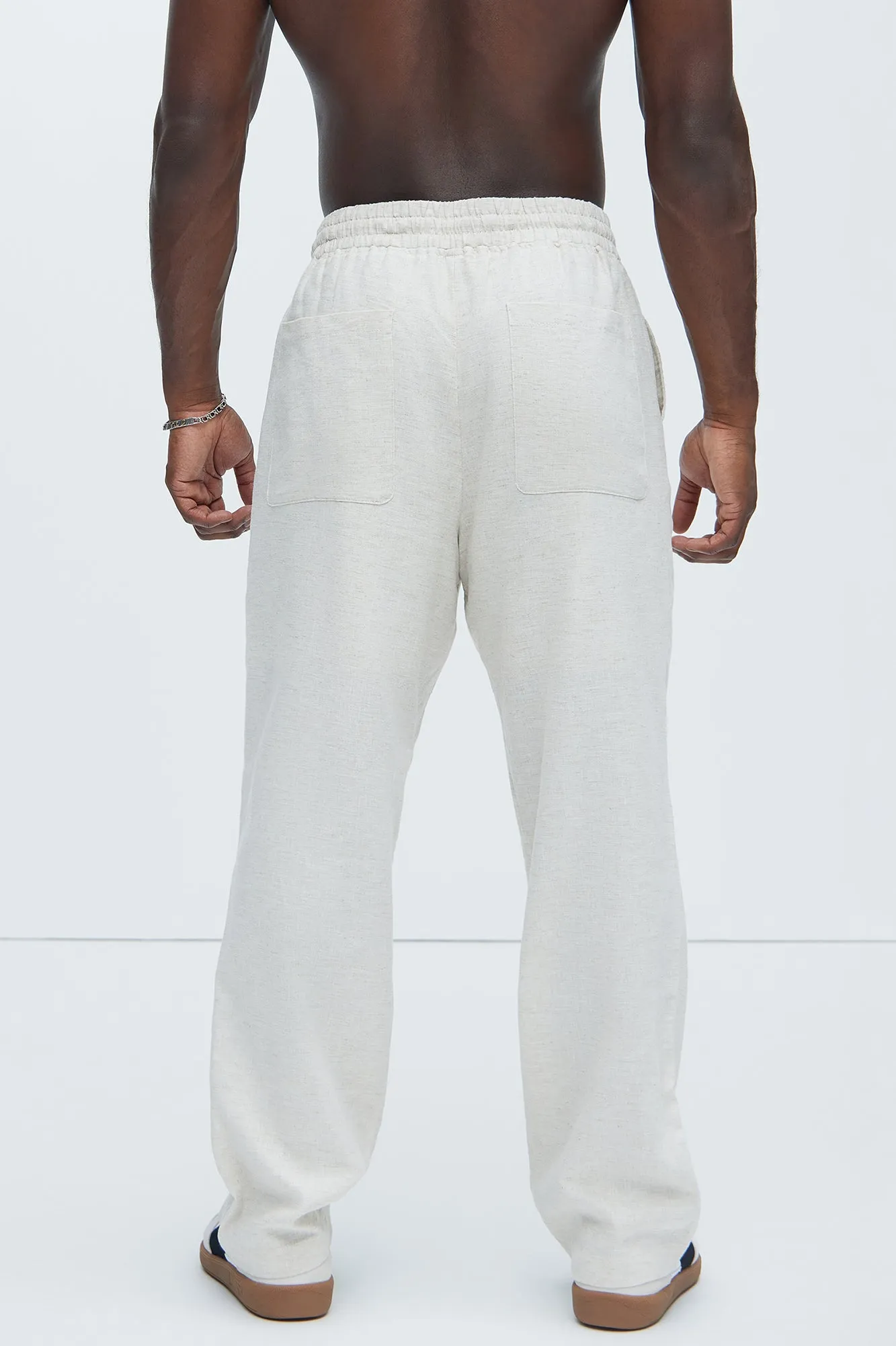 Bahamas Straight Linen Pants - Oatmeal