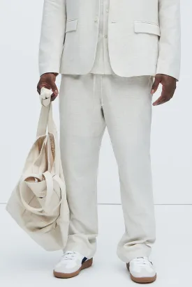 Bahamas Straight Linen Pants - Oatmeal