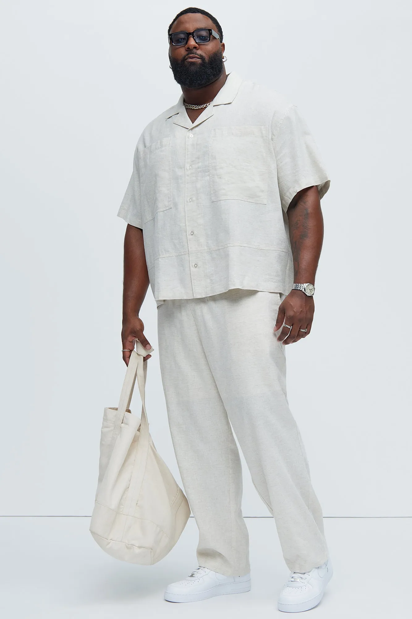 Bahamas Straight Linen Pants - Oatmeal