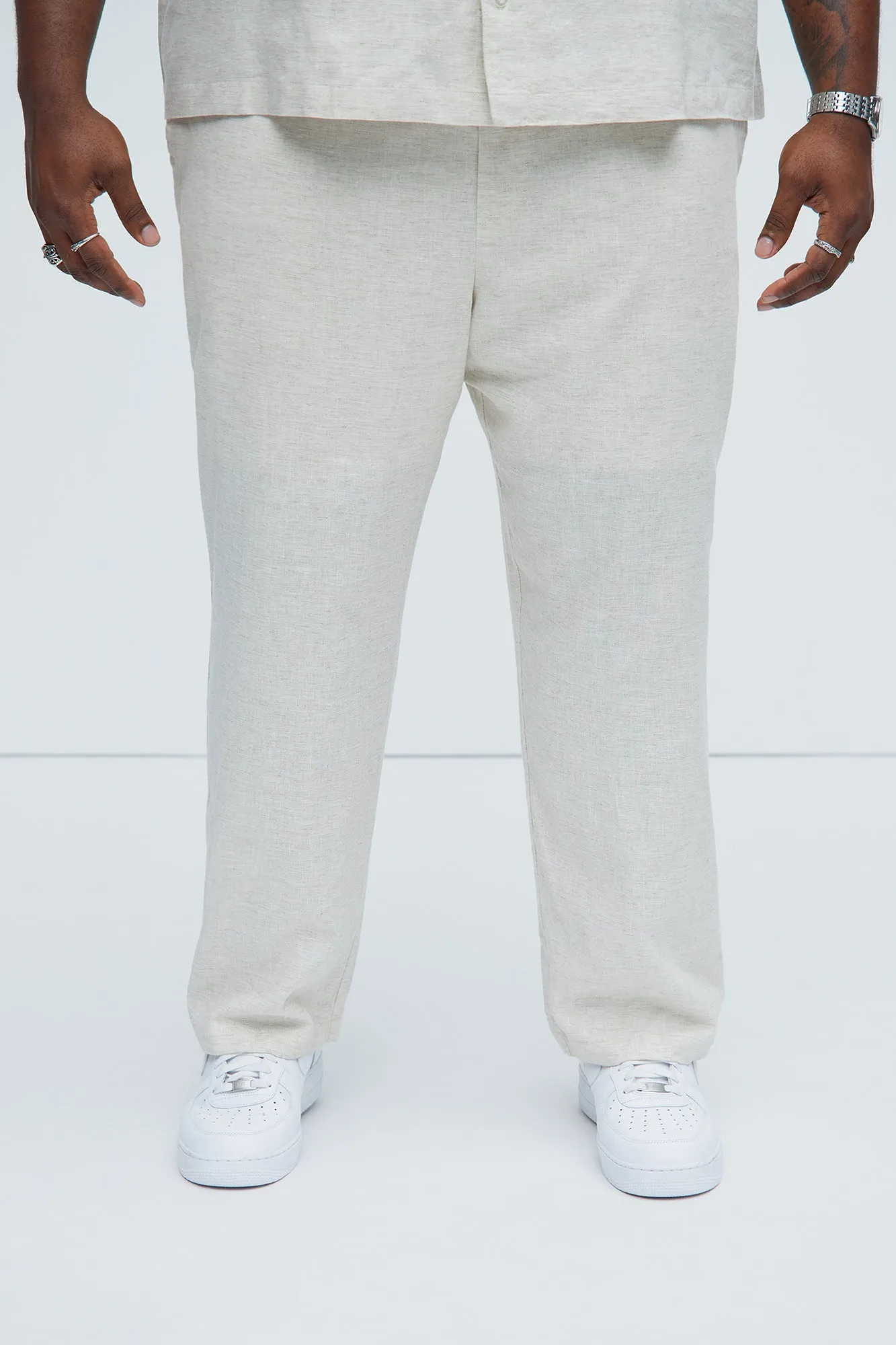 Bahamas Straight Linen Pants - Oatmeal