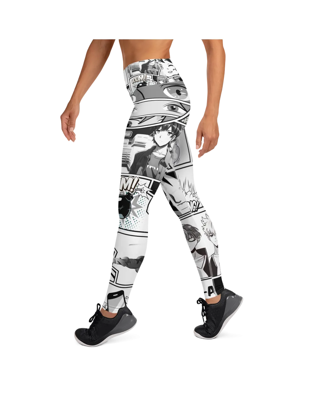 Black and White Comic Yoga Pants