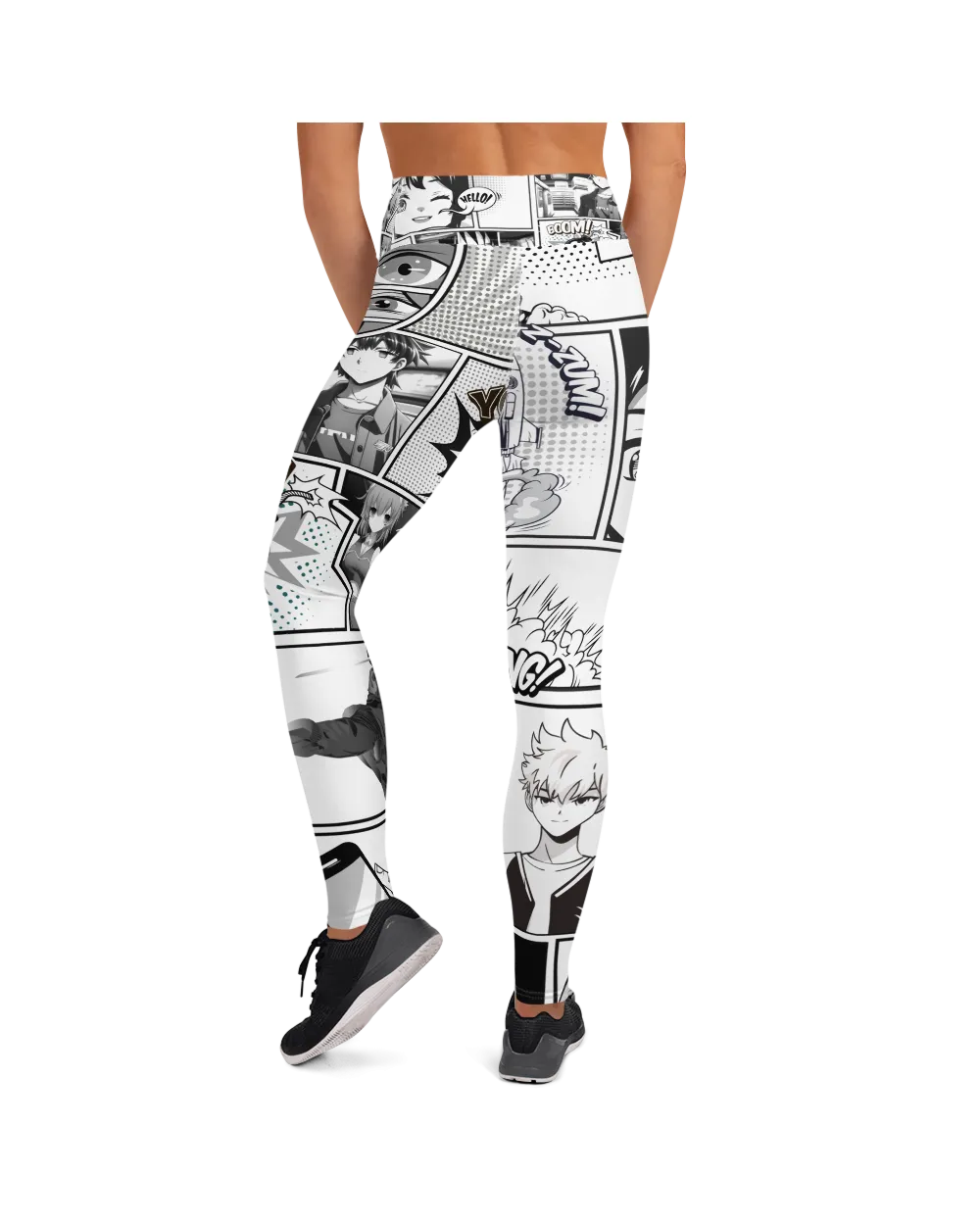 Black and White Comic Yoga Pants