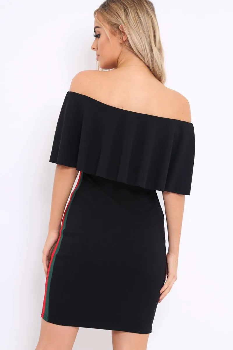 Black Bardot Dress with Sports Trim - Melissa