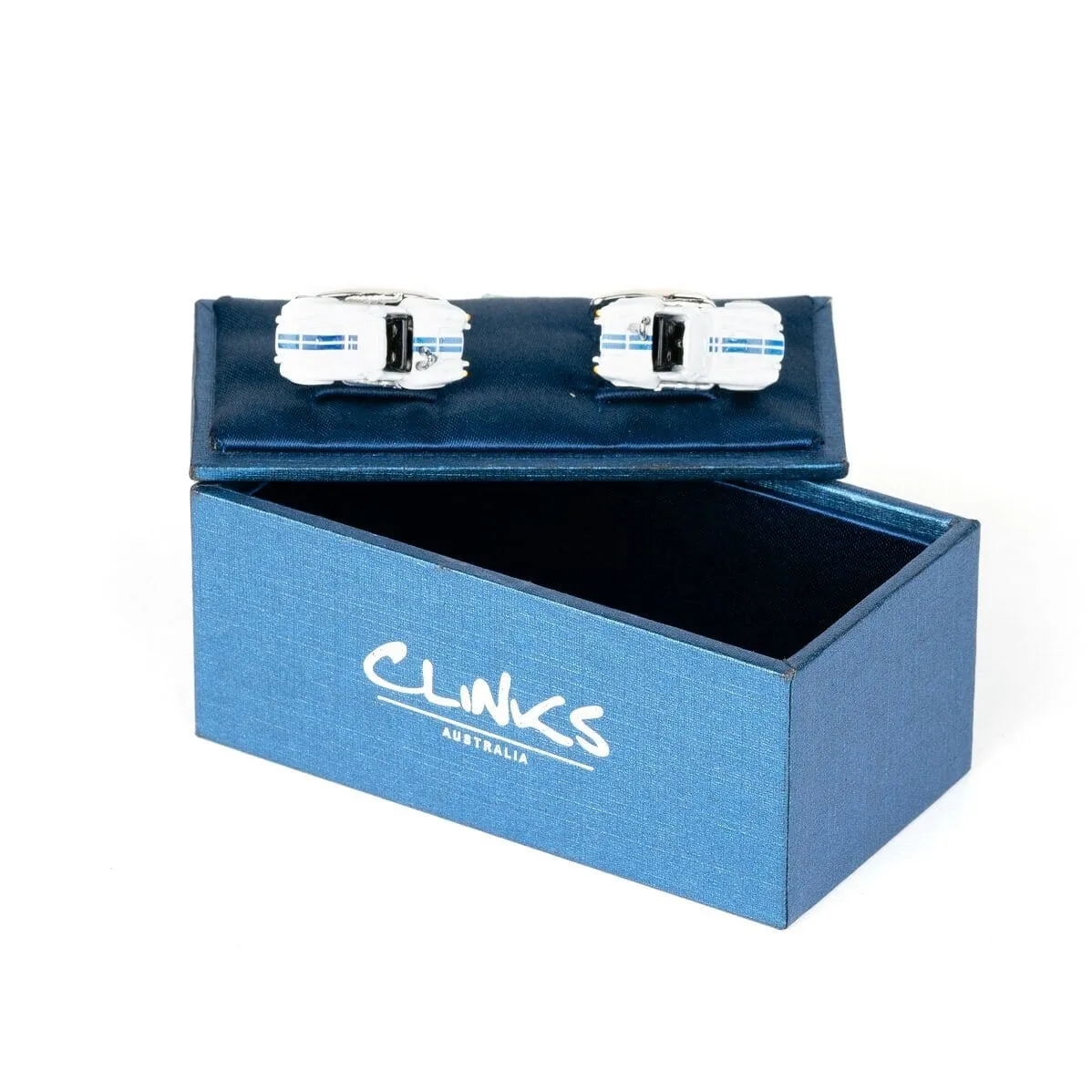 Blue White Classic Sports Car Cufflinks (AC Shelby Cobra)