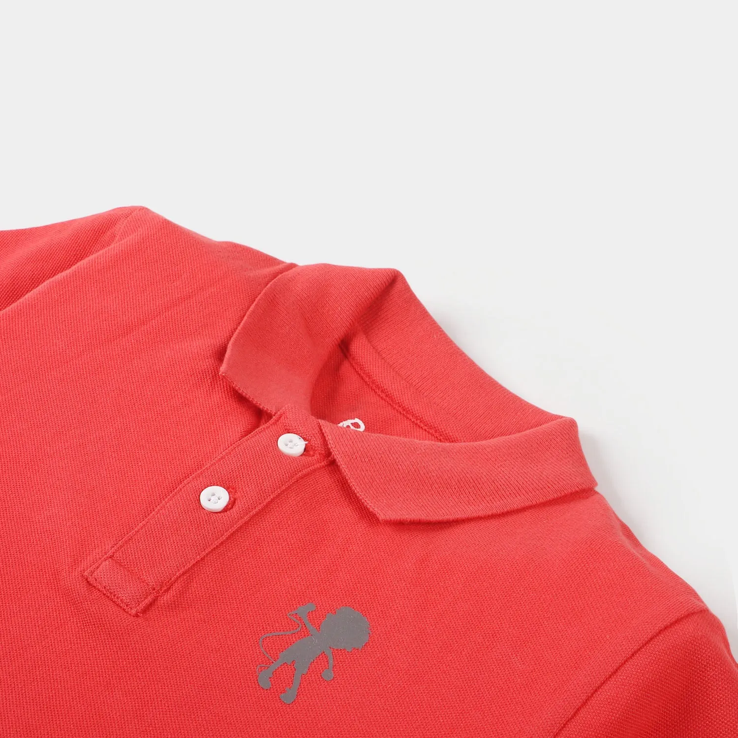 Boys Cotton Polo T-shirt Basic - Poppy Red