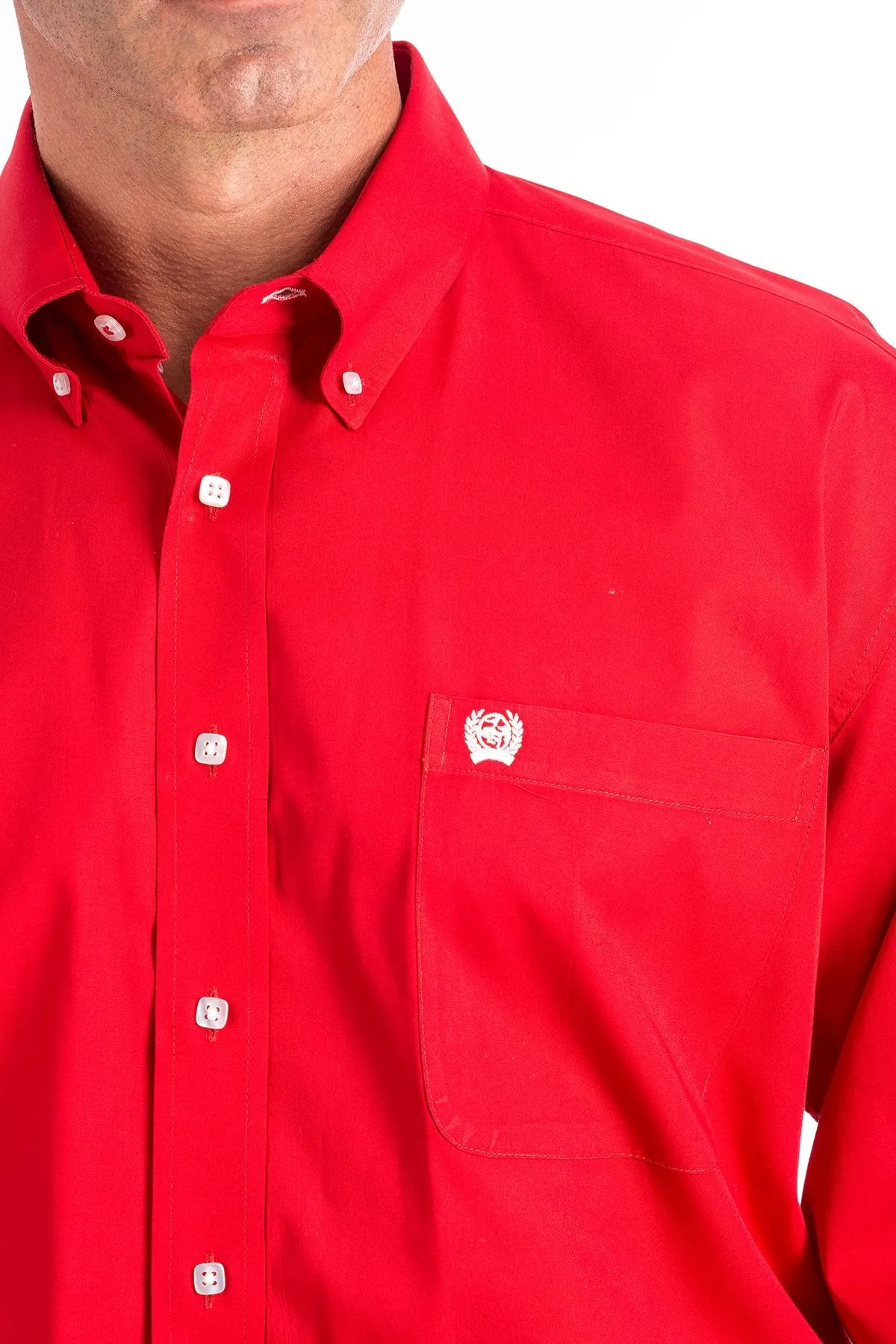 Cinch Solid Red L/S Shirt- MTW1103313