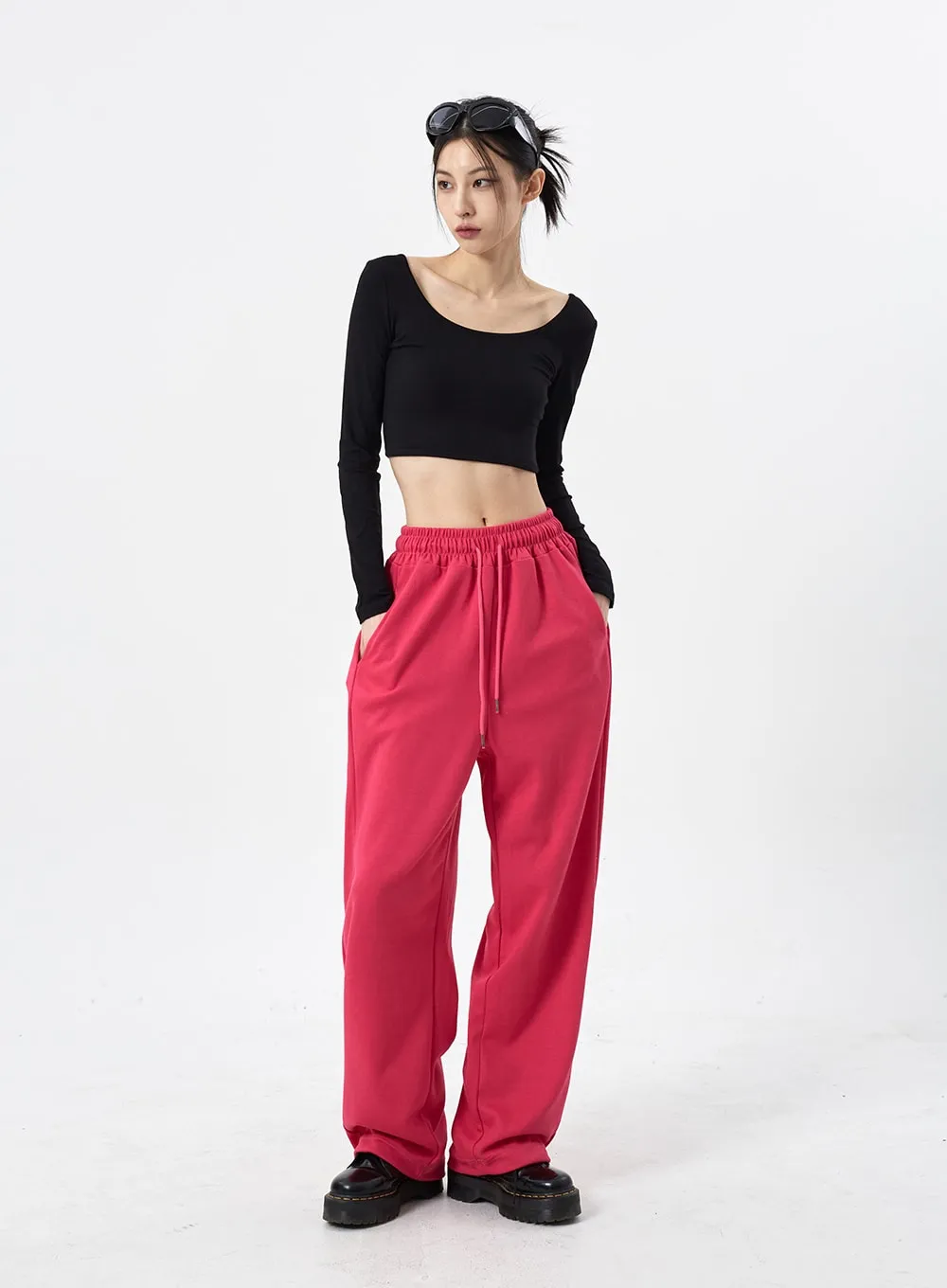 Color Wide Leg Sweatpants CM310