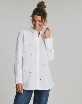 Cornelia Casual Cotton Shirt In White Spot