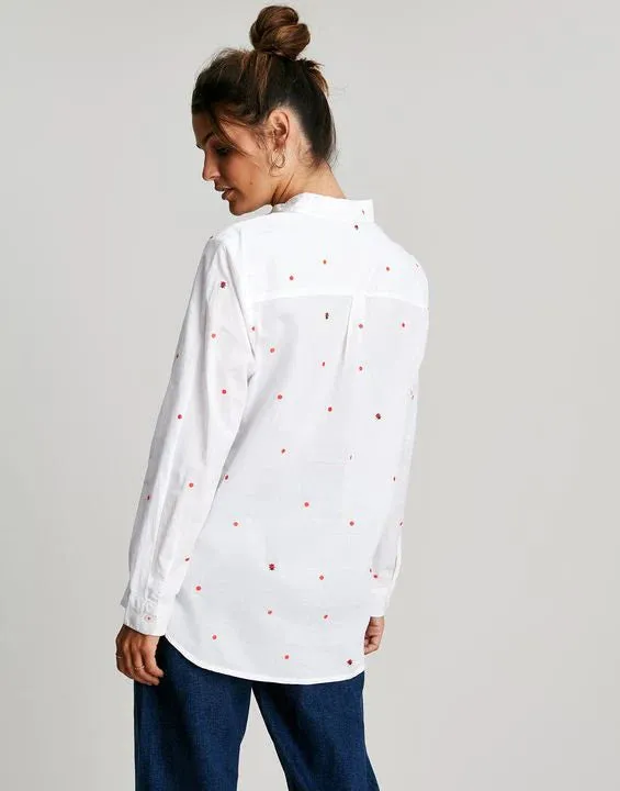 Cornelia Casual Cotton Shirt In White Spot