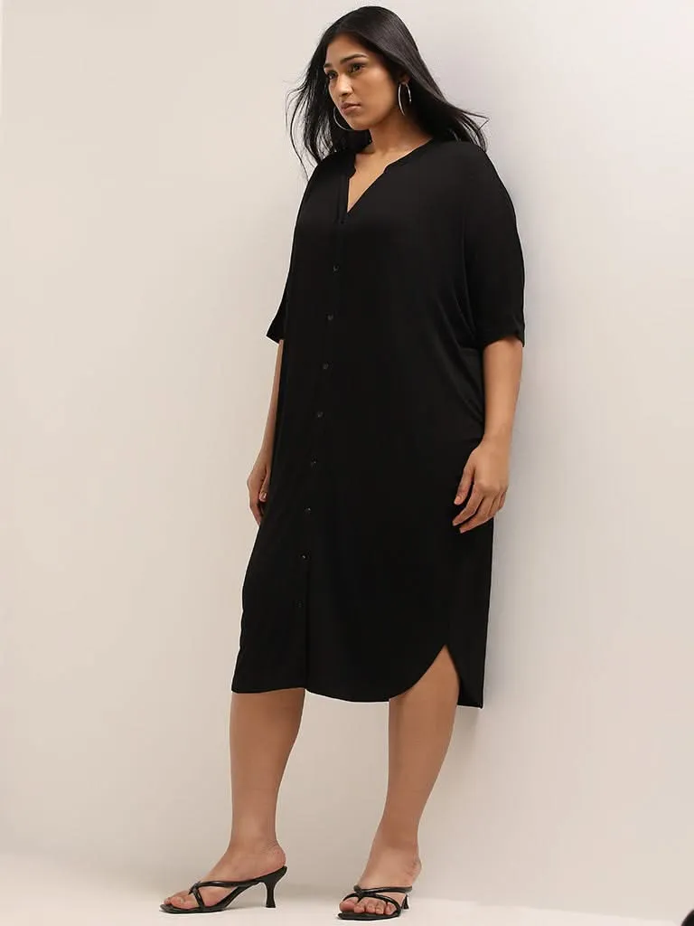 Gia Black Button-Down Dress