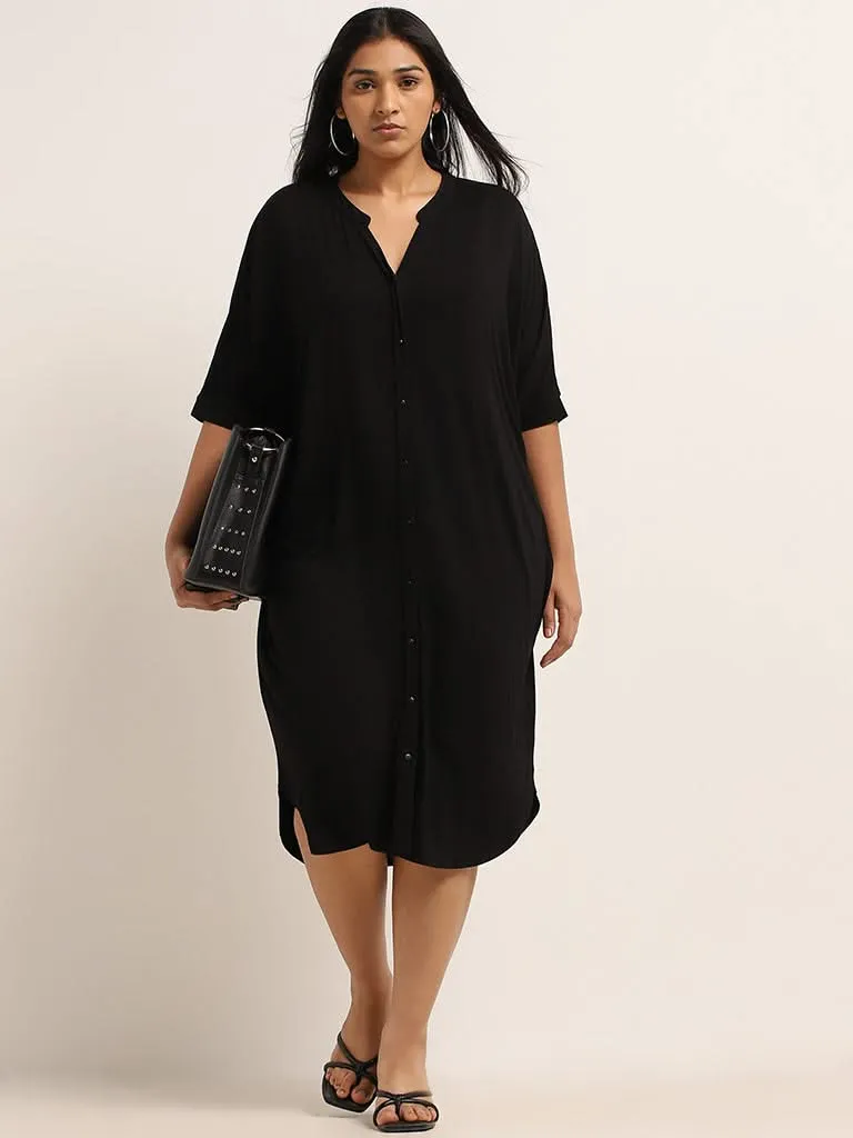 Gia Black Button-Down Dress