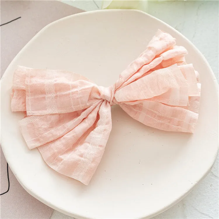 Girl Children's Cloth Barrettes Bow Candy Color