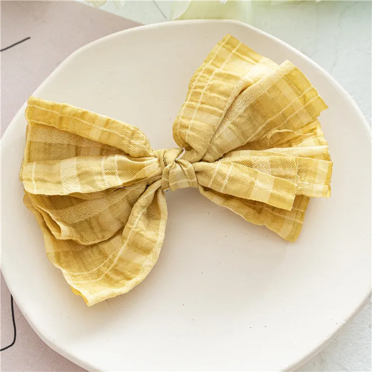 Girl Children's Cloth Barrettes Bow Candy Color