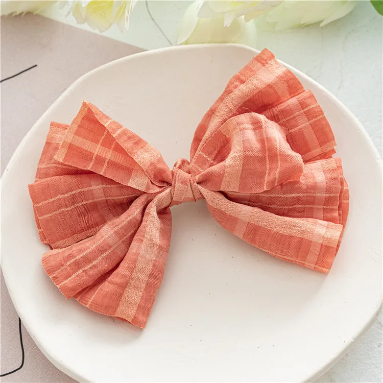 Girl Children's Cloth Barrettes Bow Candy Color