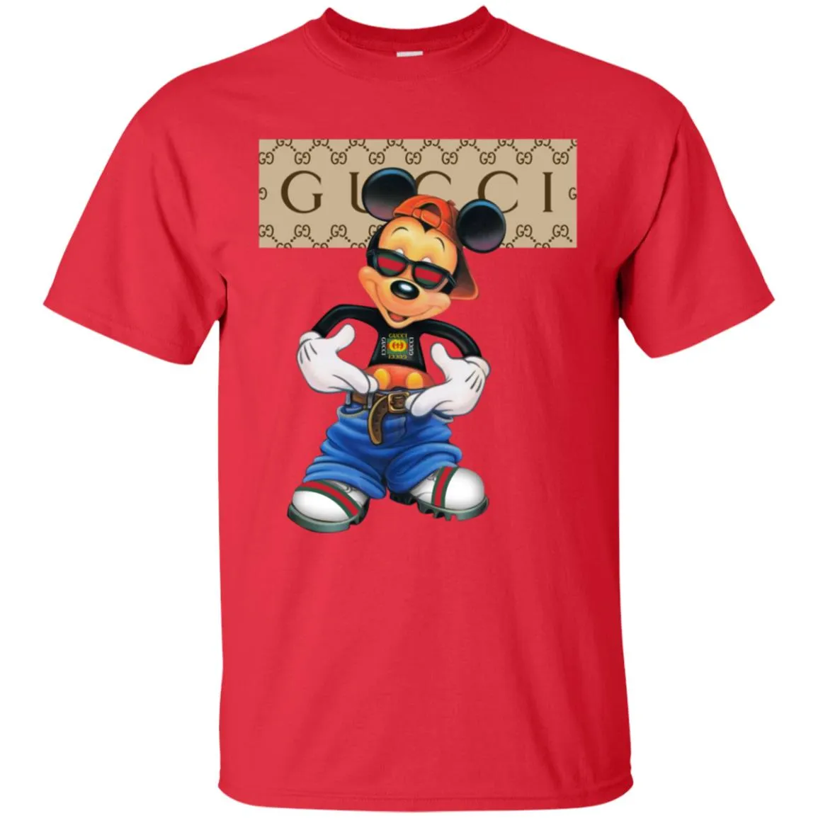 Gucci Logo Shirt Mickey Mouse T-shirt Men Cotton T-Shirt