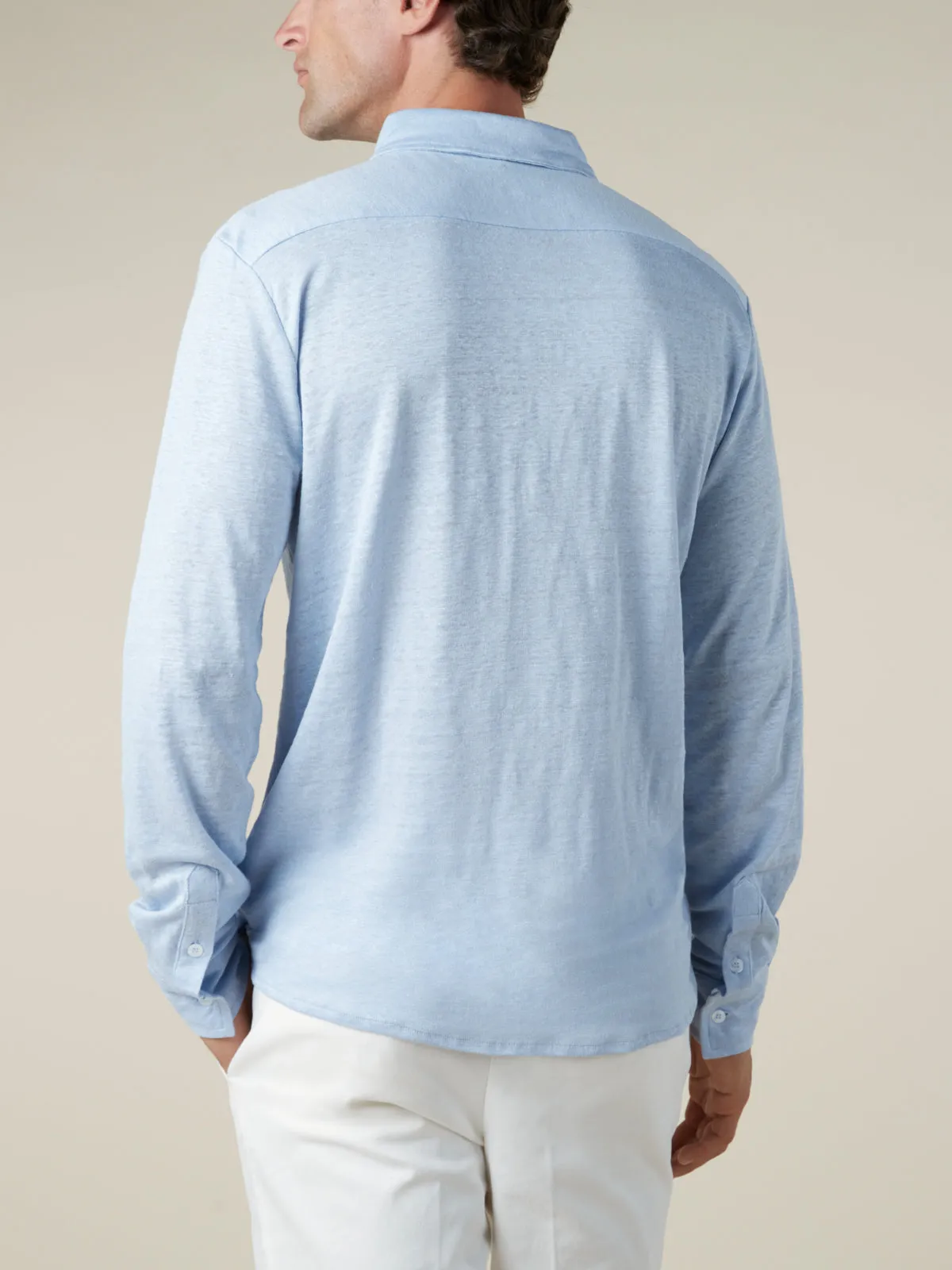 Light Blue Linen Bayside Shirt