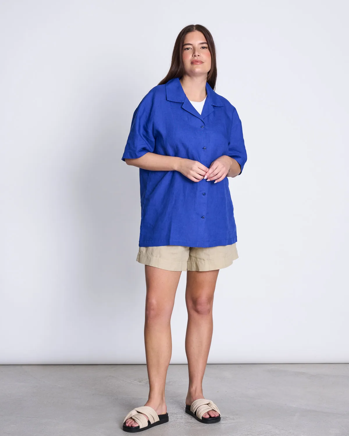 LINEN SHIRT GENT BLUE