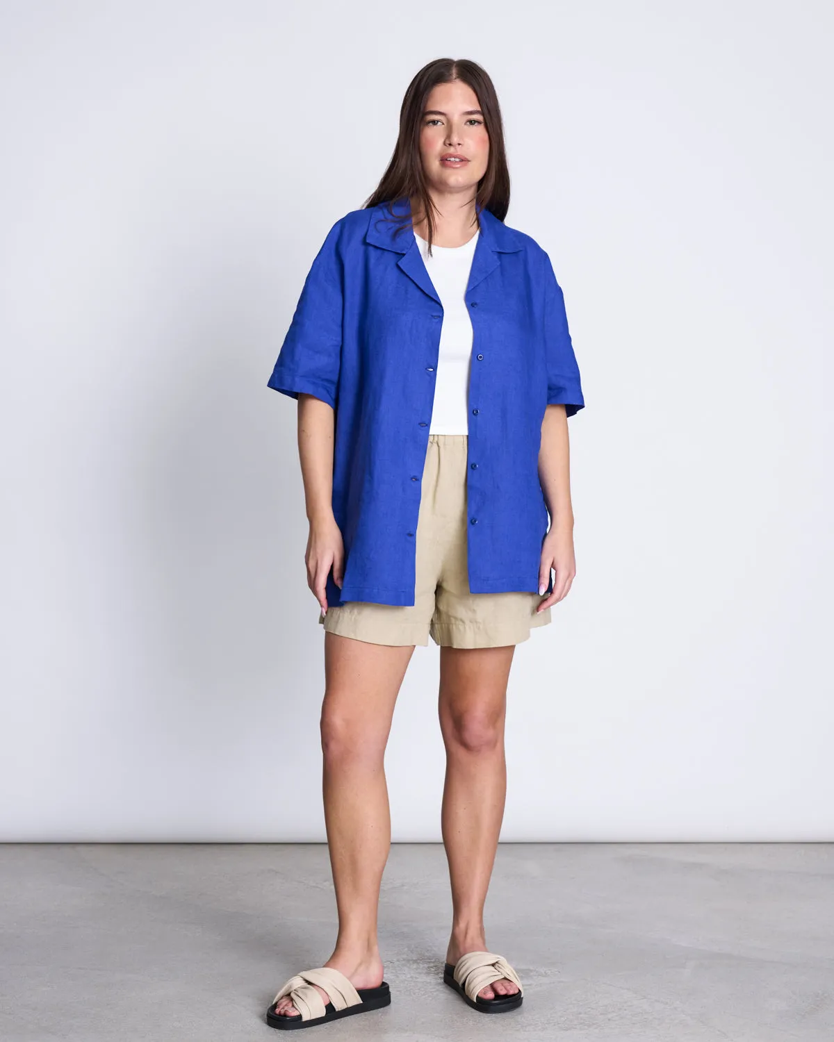 LINEN SHIRT GENT BLUE