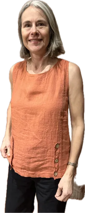 Linen - Tank Top - Coral