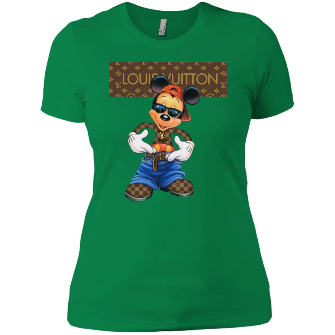 Louis Vuitton Mickey Mouse Cartoon T-shirt Women Cotton T-Shirt