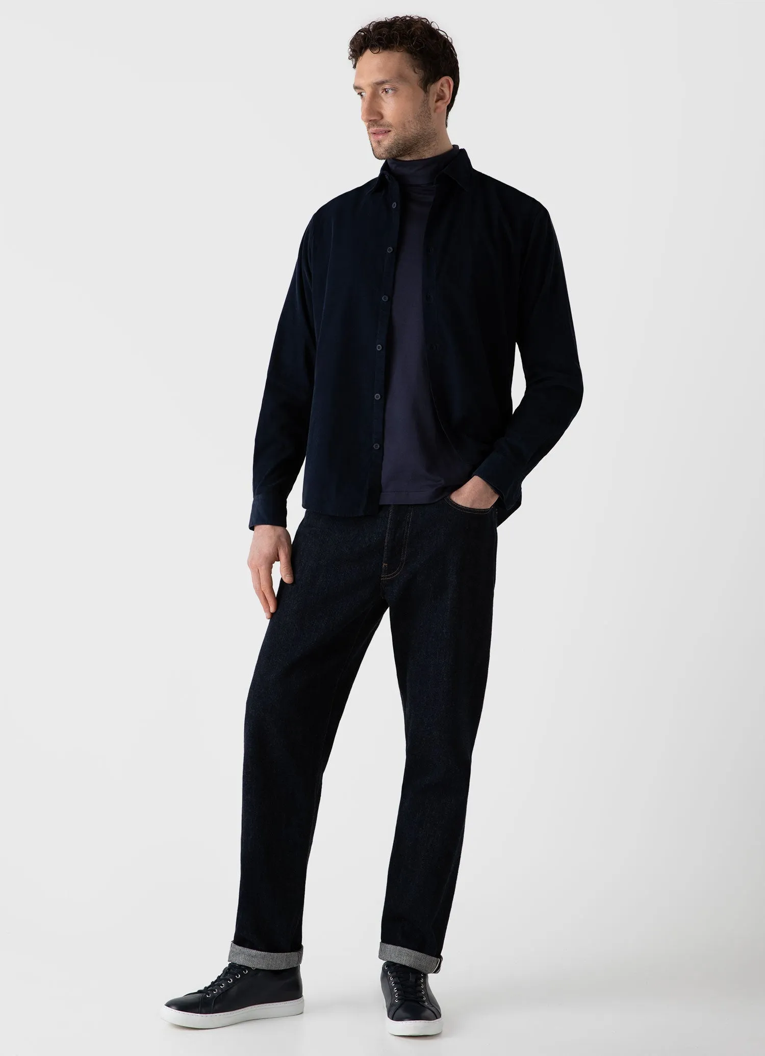 Men's Long Sleeve Roll Neck in Navy