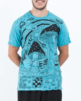 Mens Magic Mushroom T-Shirt in Turquoise