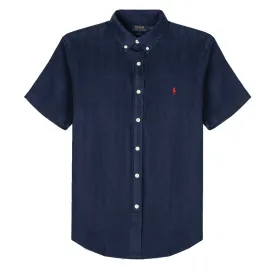 Polo Ralph Lauren Slim Fit S/S Linen Shirt Light Navy