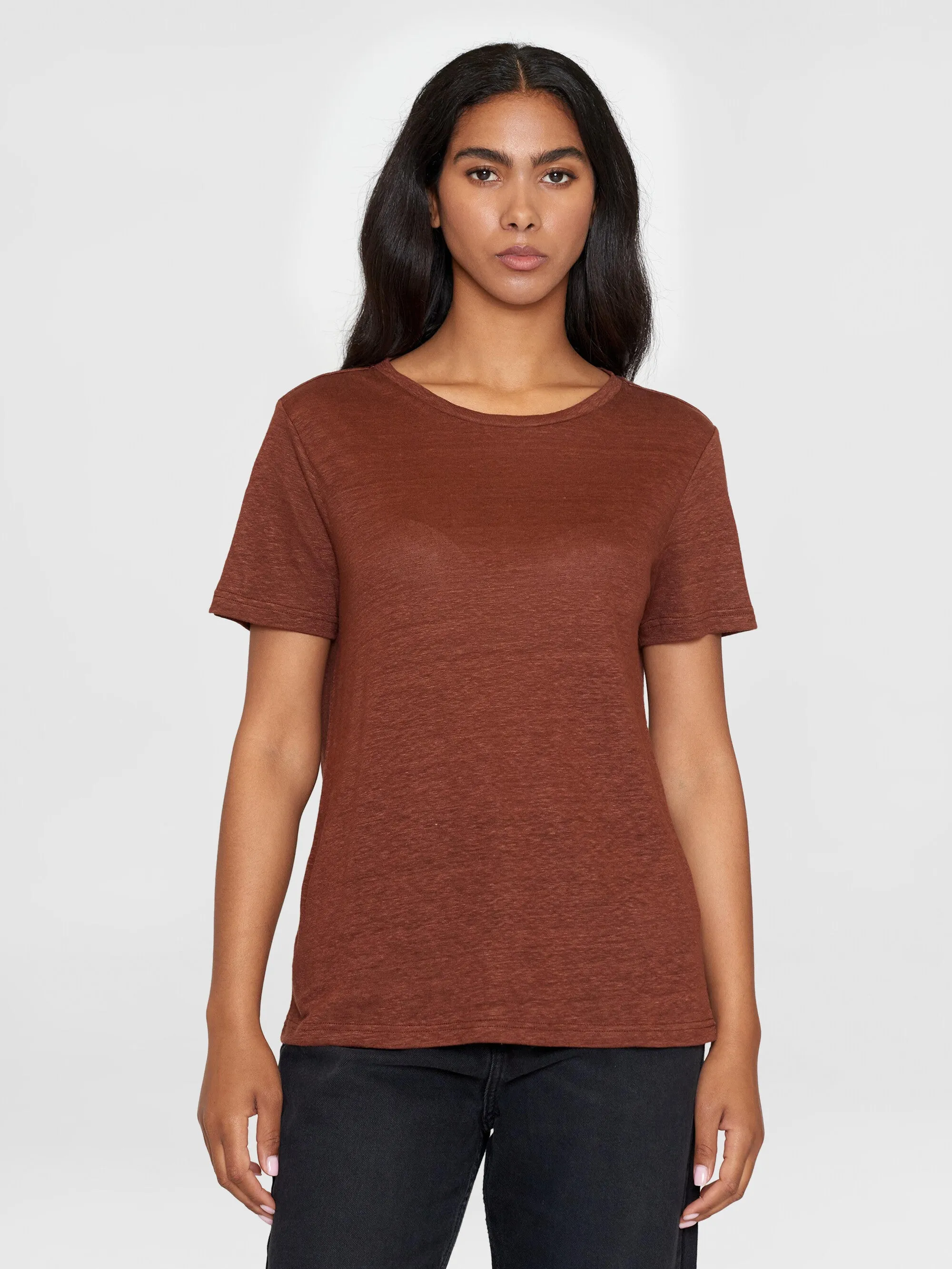 Reg linen t-shirt - Tiramisu