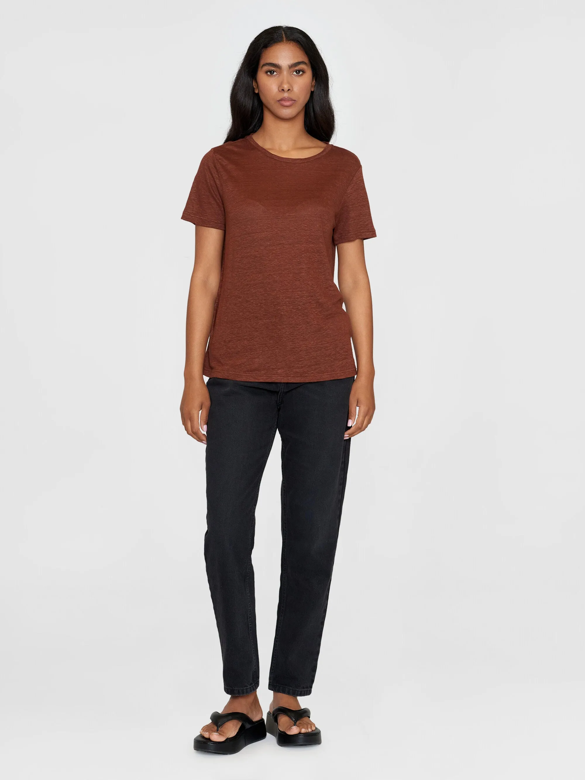 Reg linen t-shirt - Tiramisu