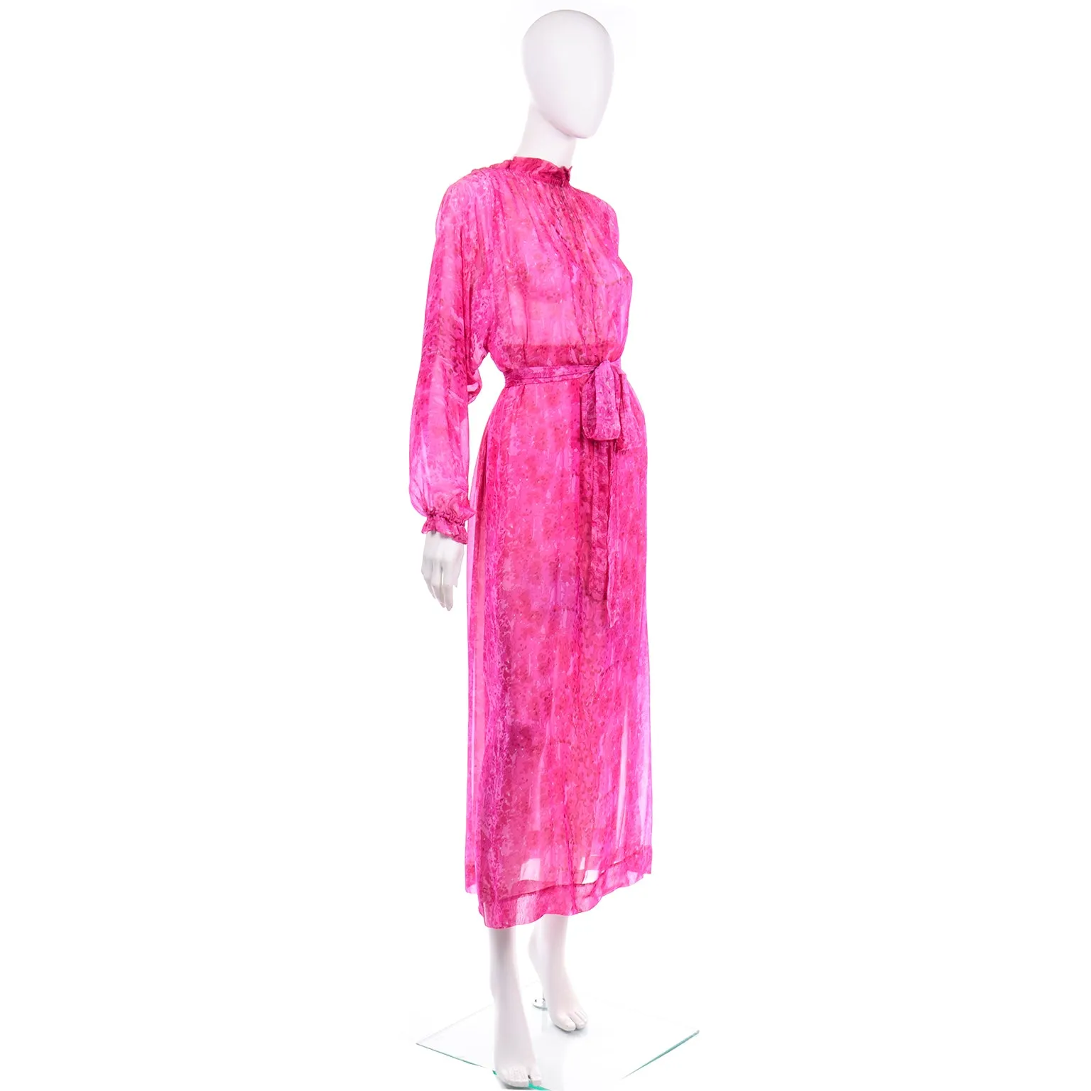 RESERVED // 1970s Givenchy Nouvelle Boutique Sheer Pink Silk Low Back Dress