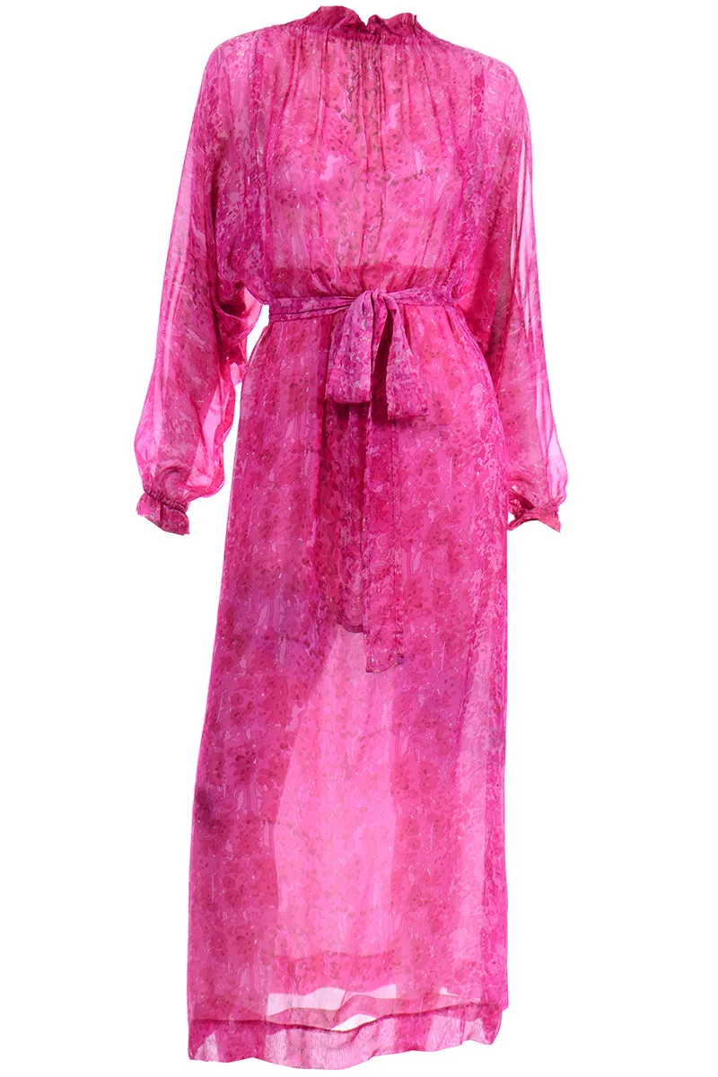 RESERVED // 1970s Givenchy Nouvelle Boutique Sheer Pink Silk Low Back Dress