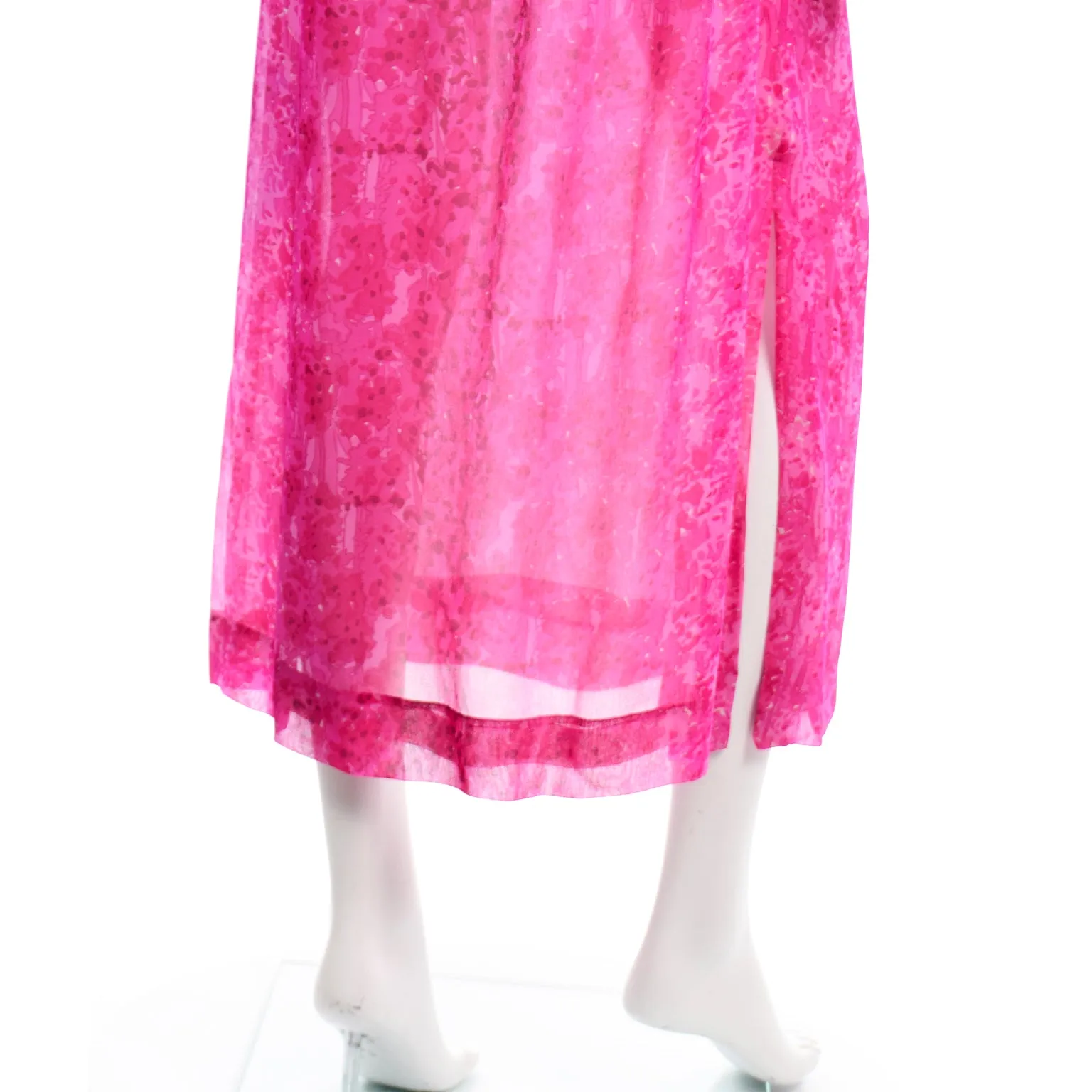 RESERVED // 1970s Givenchy Nouvelle Boutique Sheer Pink Silk Low Back Dress