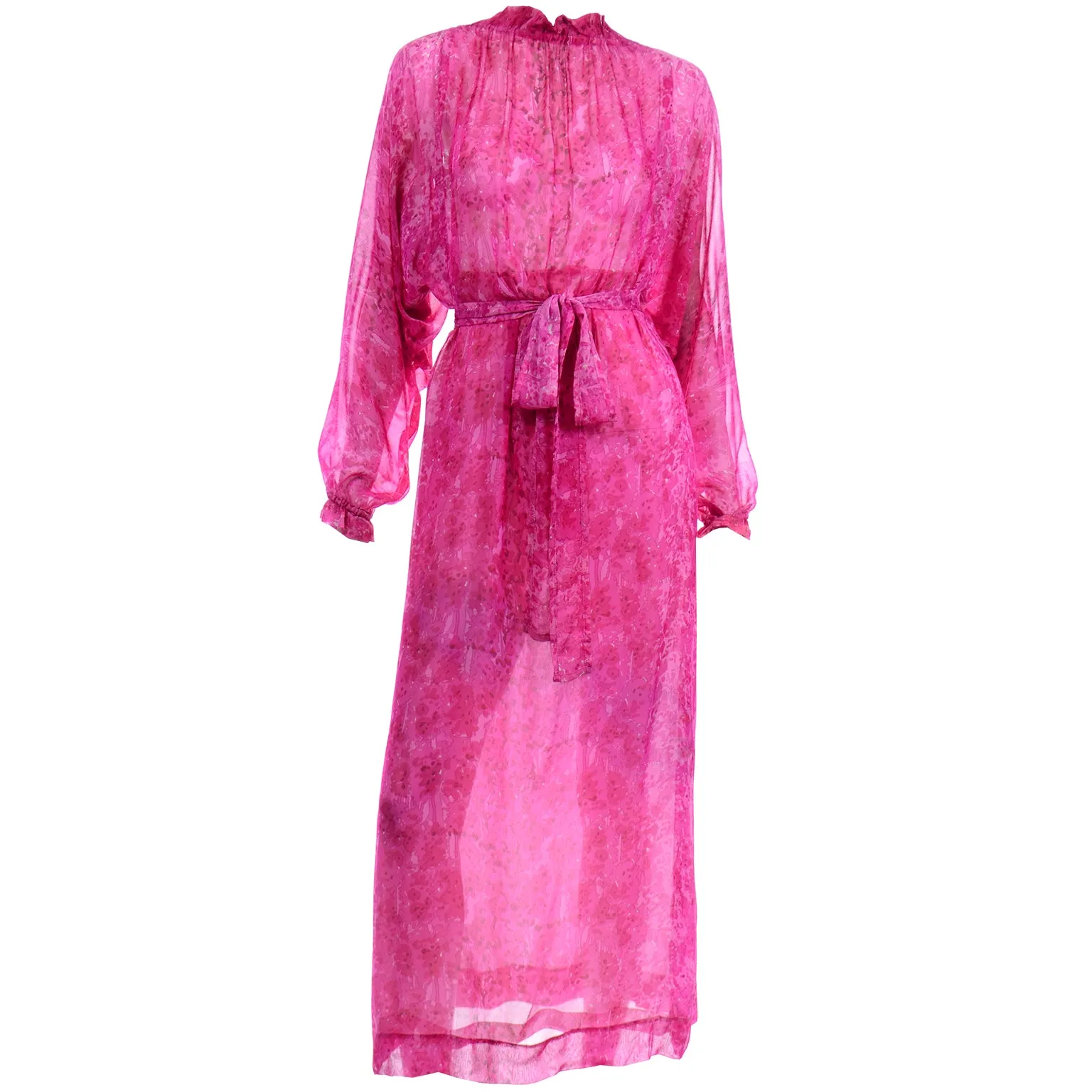 RESERVED // 1970s Givenchy Nouvelle Boutique Sheer Pink Silk Low Back Dress