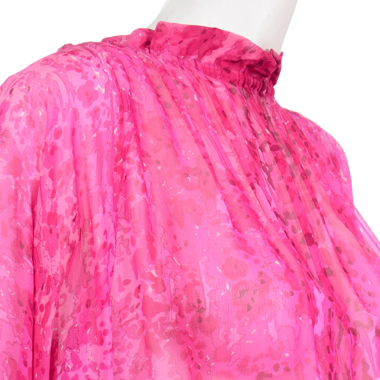 RESERVED // 1970s Givenchy Nouvelle Boutique Sheer Pink Silk Low Back Dress