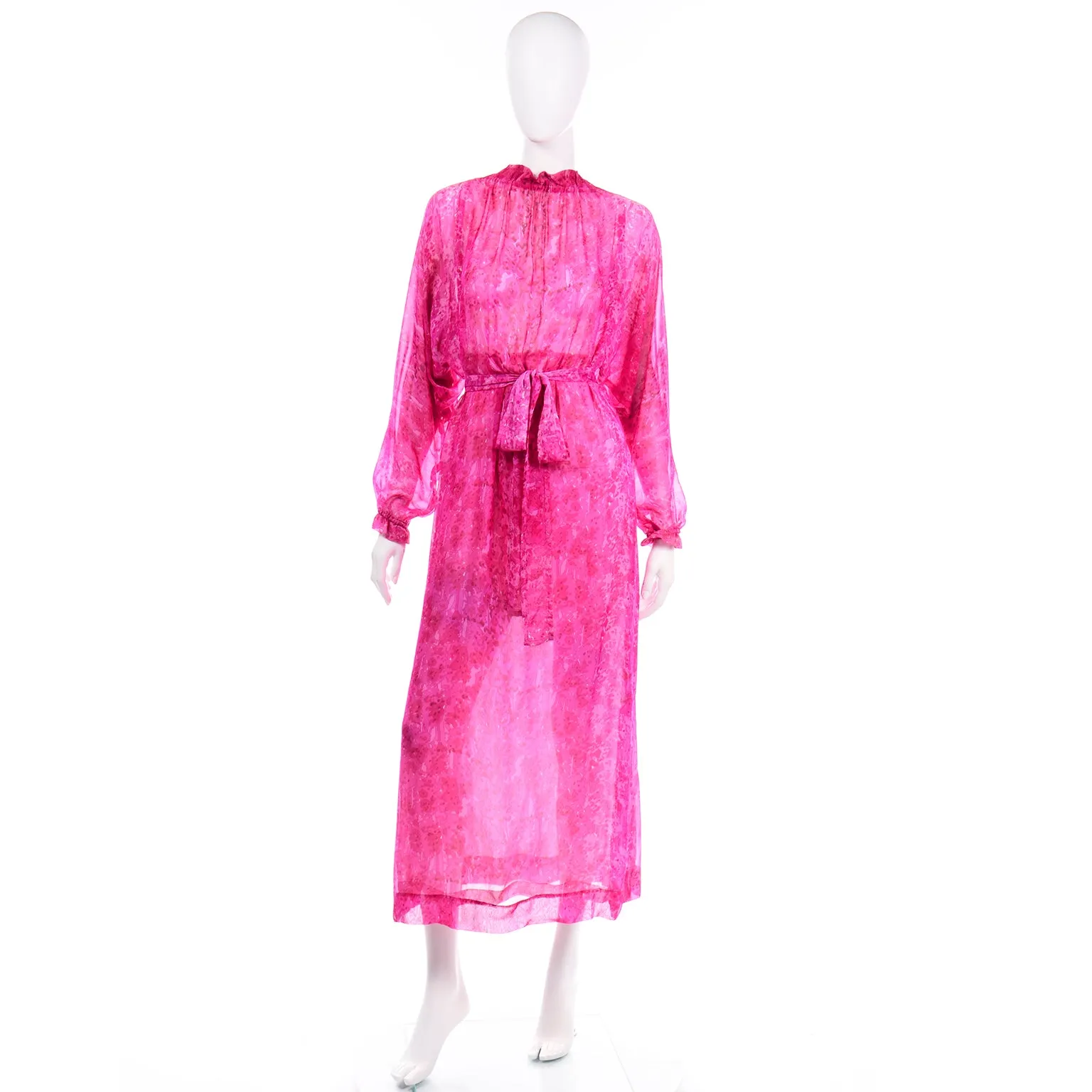 RESERVED // 1970s Givenchy Nouvelle Boutique Sheer Pink Silk Low Back Dress