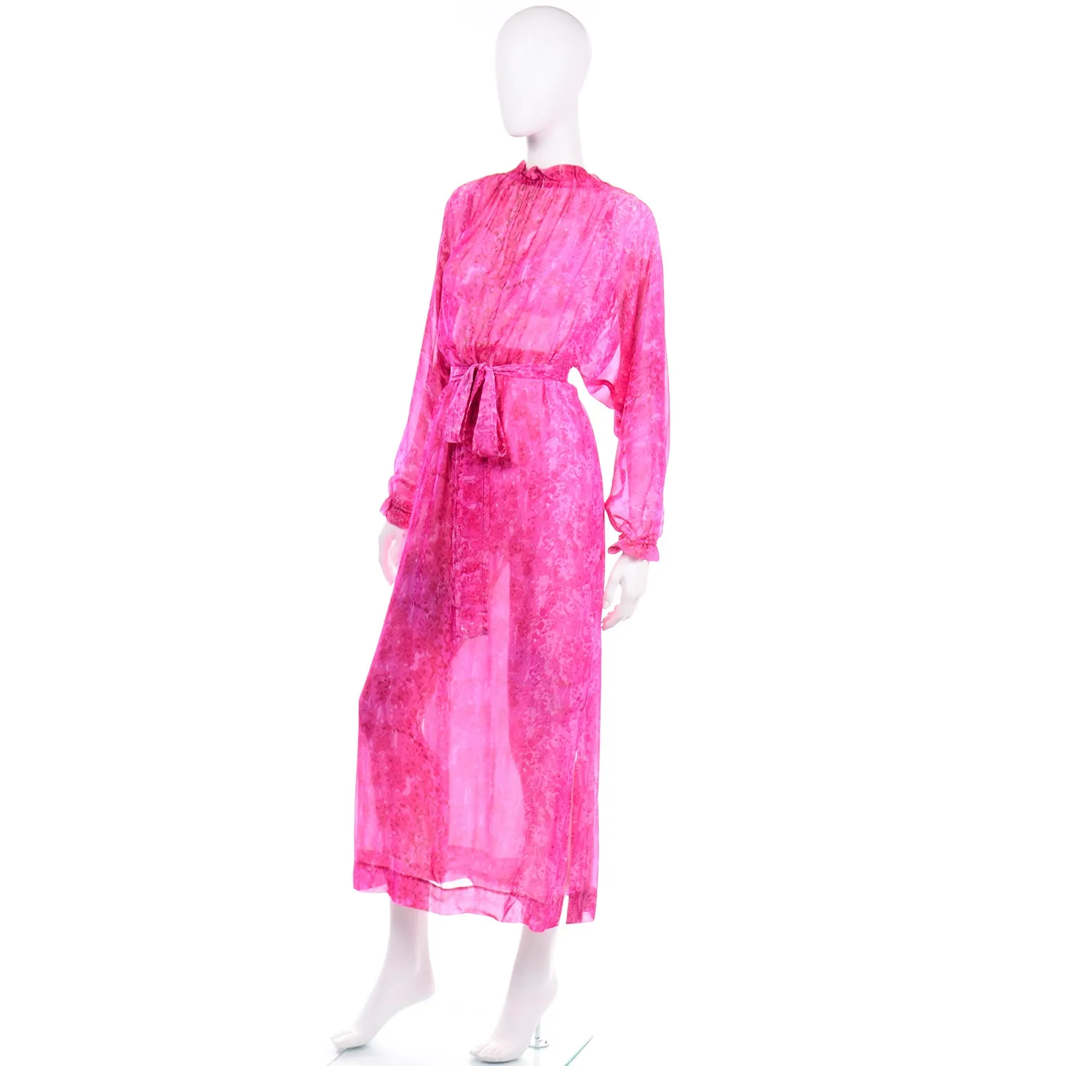 RESERVED // 1970s Givenchy Nouvelle Boutique Sheer Pink Silk Low Back Dress